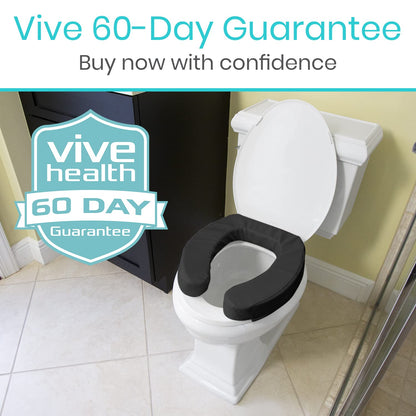 (Black) Vive Toilet Seat Cushion For Pain Relief